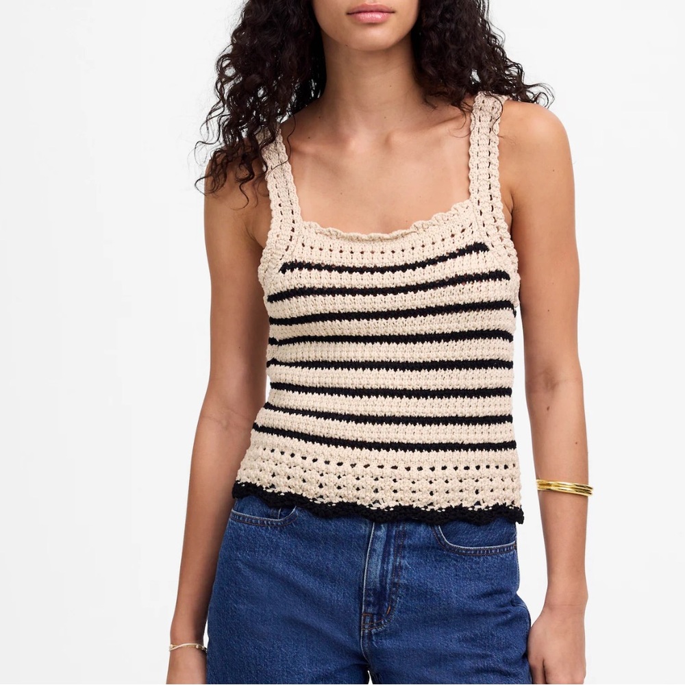 Striped Crochet Tank Top Madewell